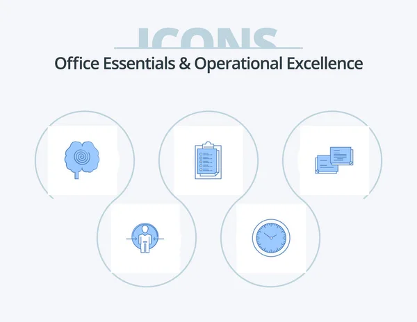 Office Essentials Operational Exellence Blue Icon Pack Icon Design Chat — Archivo Imágenes Vectoriales