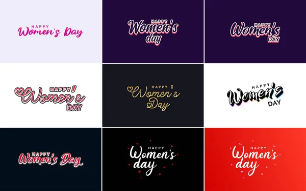 Abstract Happy Women Day Logo Woman Face Love Vector Design — Vector de stock