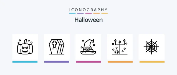 Halloween Line Icon Pack Including Mirror Broken Necklace Web Icon — Image vectorielle