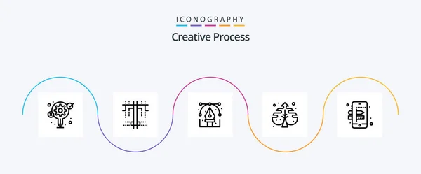 Creative Process Line Icon Pack Including Creative Process Design Creative — Vector de stock