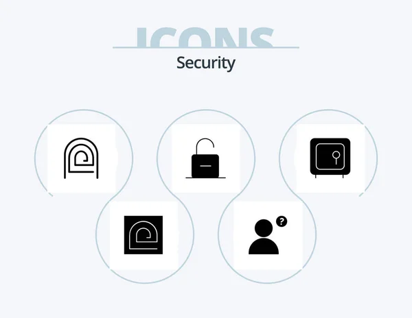 Security Glyph Icon Pack Icon Design Bank Security Fingerprint Safety — Vetor de Stock