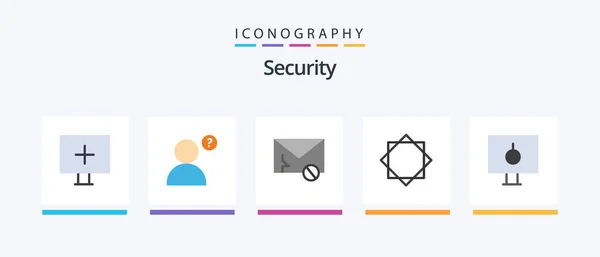 Security Flat Icon Pack Including Password Lock Message Warning Security — Vector de stock