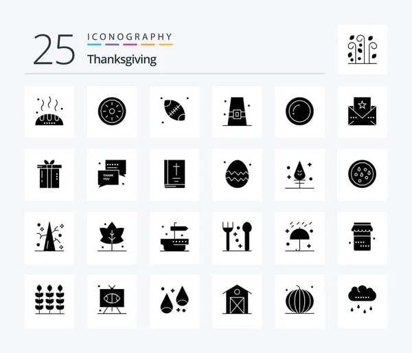 Thanks Giving Solid Glyph Icon Pack Including Plate Fall Thanksgiving — Stockvektor