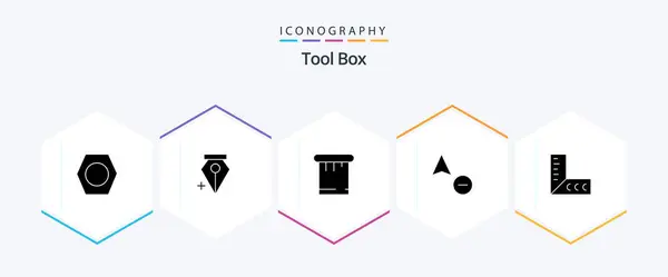 Tools Glyph Icon Pack Including Tools Tools Geometry — Vettoriale Stock