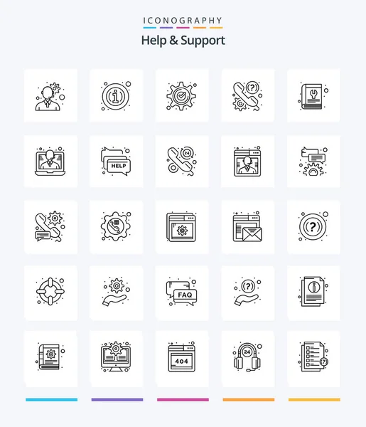 stock vector Creative Help And Support 25 OutLine icon pack  Such As support. help. approved. faq.