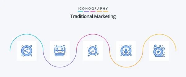 Traditional Marketing Blue Icon Pack Including User Customer Case Centricity — Stockvektor