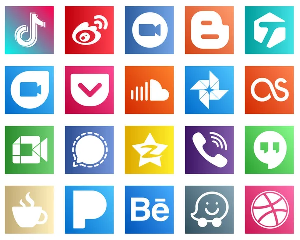 Social Media Icons Your Designs Pocket Tagged Blog Icons Versatile — Stok Vektör