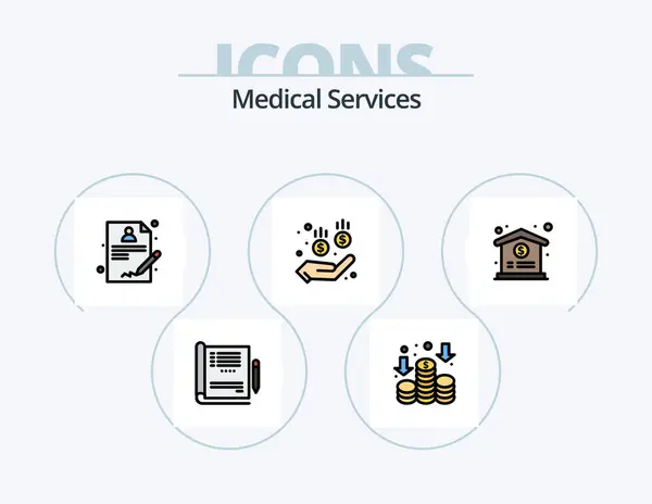 Medical Services Line Filled Icon Pack Icon Design Contract Medical — Wektor stockowy