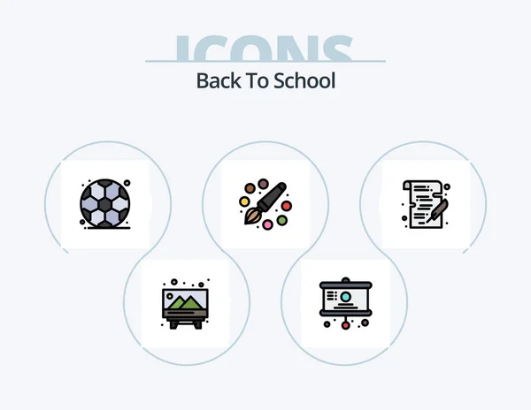 Back School Line Filled Icon Pack Icon Design Formula Calculate — Vettoriale Stock