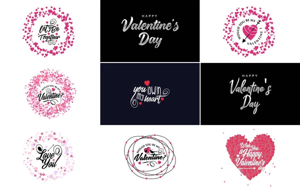Valentine Lettering Heart Design Suitable Use Valentine Day Cards Invitations — Stock vektor