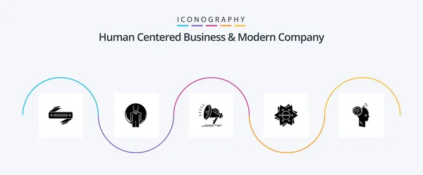 Human Centered Business Modern Company Glyph Icon Pack Including User — Stockový vektor