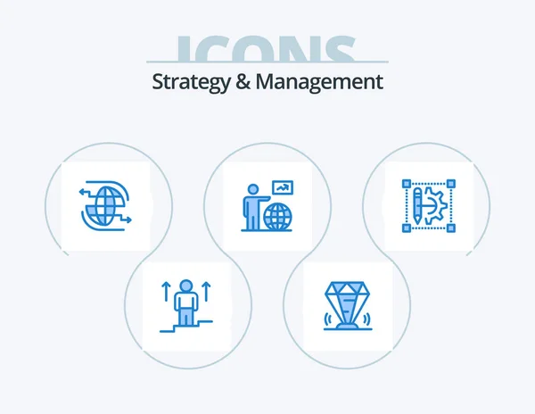 Strategy Management Blue Icon Pack Icon Design User Man Ruby — Διανυσματικό Αρχείο