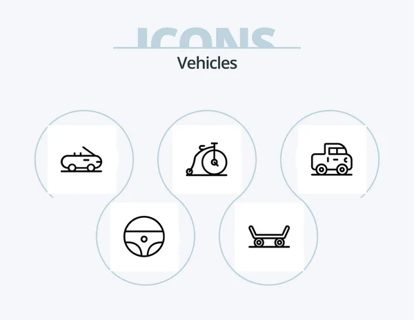 Vehicles Line Icon Pack Icon Design Wash Transport Car Transport — Wektor stockowy