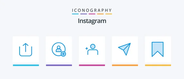 Instagram Blue Icon Pack Including Sets Interface Flag Creative Icons — Image vectorielle