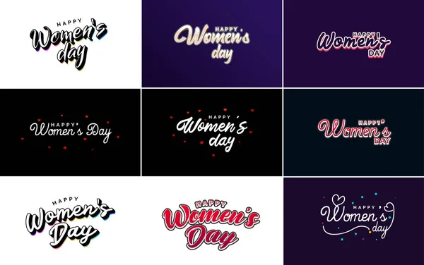 Abstract Happy Women Day Logo Love Vector Logo Design Shades — Stok Vektör