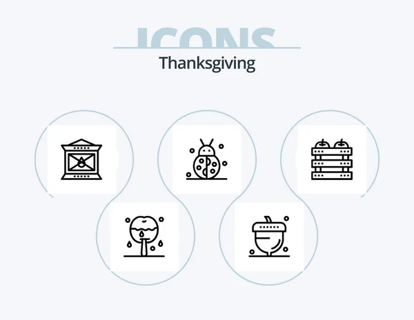Thanksgiving Line Icon Pack Icon Design Thanksgiving Cranberry Thanksgiving Berry — Stok Vektör