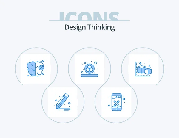 Design Thinking Blue Icon Pack Icon Design Object Cube Knowledge — Stock Vector