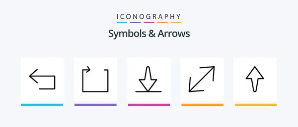 Symbols Arrows Line Icon Pack Including Right Input Creative Icons — Stockvector