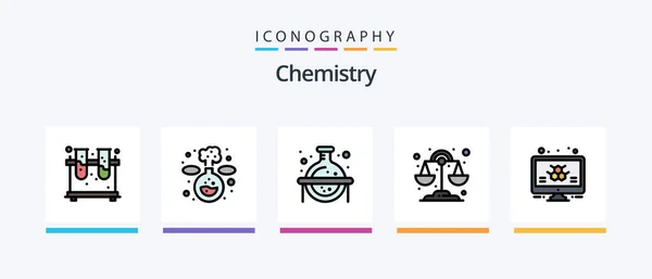 Chemistry Line Filled Icon Pack Including Newyear New Newyear Chinese — Stockvektor