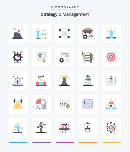 Creative Strategy Management Flat Icon Pack Engineer Gear User Bag — Archivo Imágenes Vectoriales