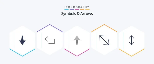 Symbols Arrows Flat Icon Pack Including Scale Arrow — Stock Vector
