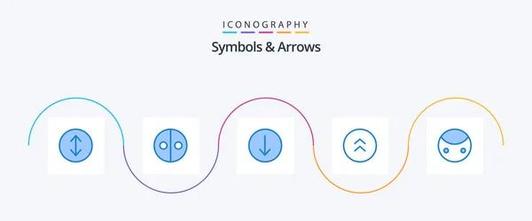 Symbols Arrows Blue Icon Pack Including Symbolism Sign — Stock vektor