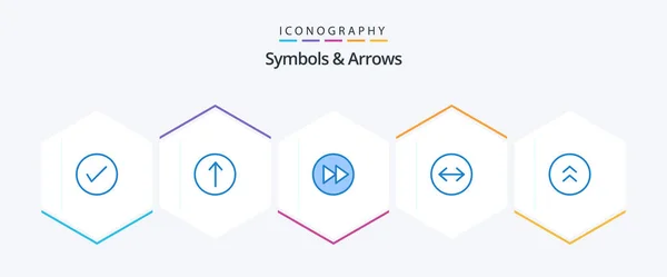 Symbols Arrows Blue Icon Pack Including Circle Swipe Arrows Arrow — Stok Vektör
