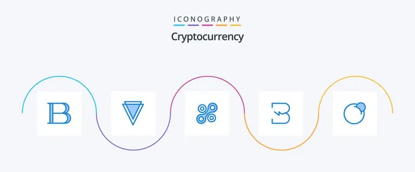 Cryptocurrency Blue Icon Pack Including Crypto Red Coin Radium Crypto — Διανυσματικό Αρχείο