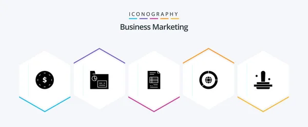 Business Marketing Glyph Icon Pack Including Finance Business Records Business — Image vectorielle