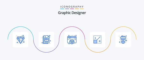 Graphic Designer Blue Icon Pack Including Cola Design Design Resize — Stok Vektör