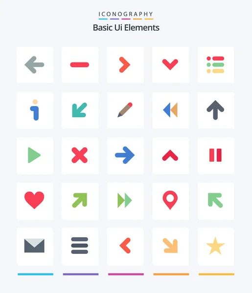 Creative Basic Elements Flat Icon Pack Task Arrow Direction Arrow — Wektor stockowy