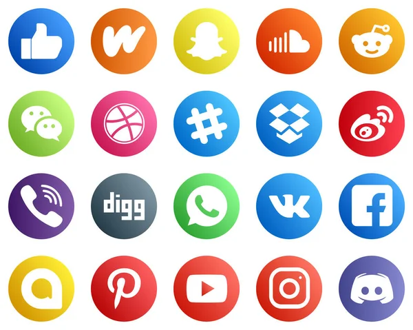 Social Media Icons Your Marketing Sina Reddit Weibo Spotify Icons — Stok Vektör