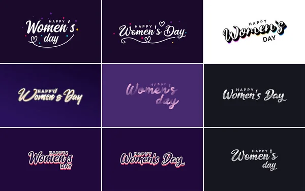 Abstract Happy Women Day Logo Women Face Love Vector Logo — Wektor stockowy