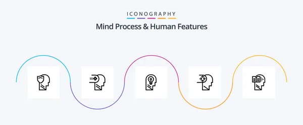 Mind Process Human Features Line Icon Pack Including Idea Business — Stok Vektör