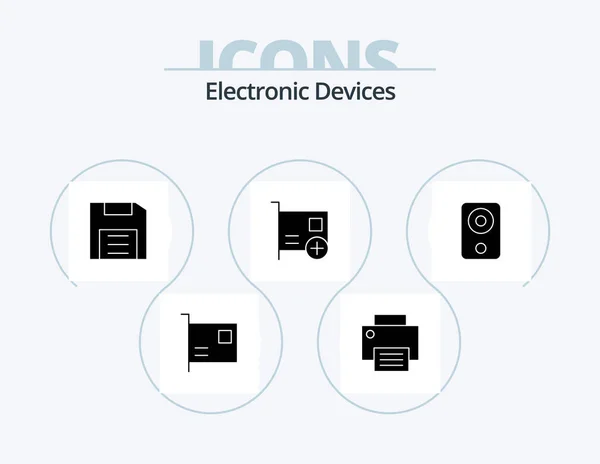 Devices Glyph Icon Pack Icon Design Computers Add Hardware Gadget — Διανυσματικό Αρχείο