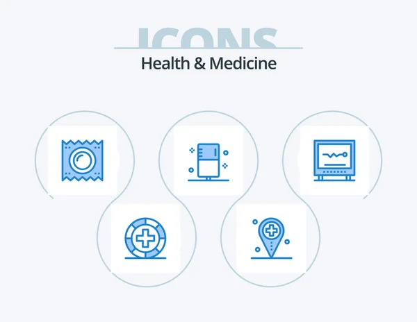 Health Medicine Blue Icon Pack Icon Design Fitness Disease Map — 图库矢量图片