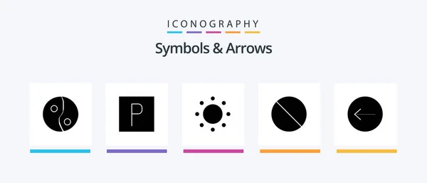 Symbols Arrows Glyph Icon Pack Including Symbols Direction Arrow Creative — Vetor de Stock