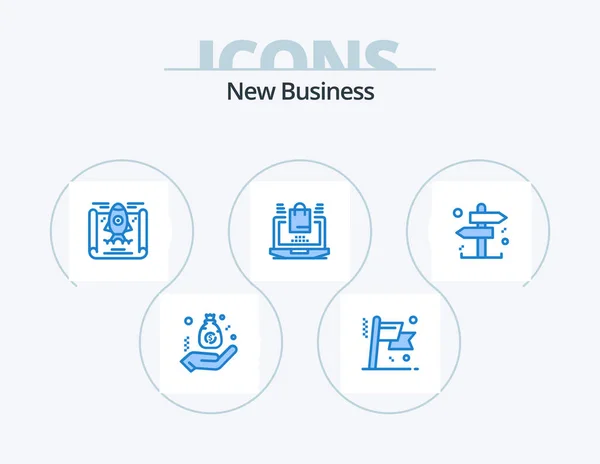 New Business Blue Icon Pack Icon Design Decision Shopping Success — Stockvector