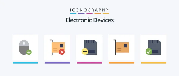 Devices Flat Icon Pack Including Devices Card Hardware Remove Devices — Wektor stockowy