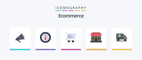 Ecommerce Flat Icon Pack Including Speed Ecommerce Trolley Ecommerce Buy — Stock vektor
