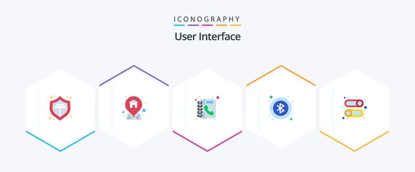 User Interface Flat Icon Pack Including User Phone Interface User — Image vectorielle