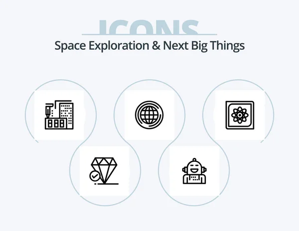 Space Exploration Next Big Things Line Icon Pack Icon Design — Stockvektor