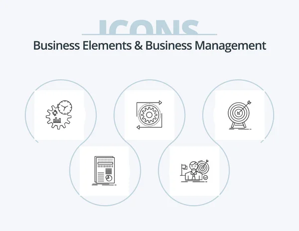 Business Elements Business Managment Line Icon Pack Icon Design Smart — стоковый вектор