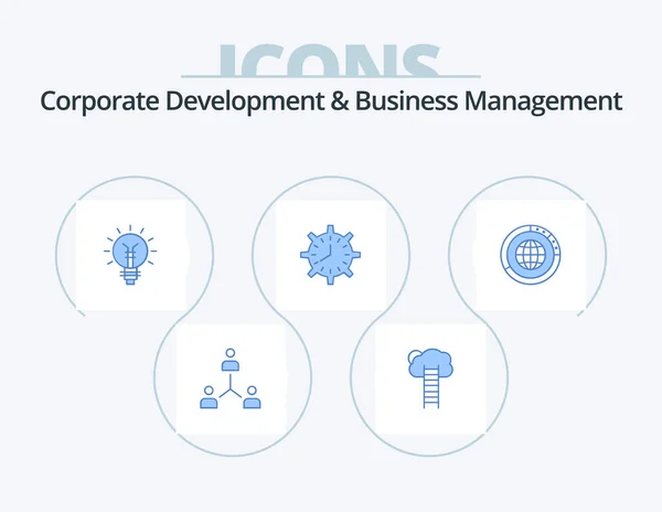Corporate Development Business Management Blue Icon Pack Icon Design Idea — Image vectorielle