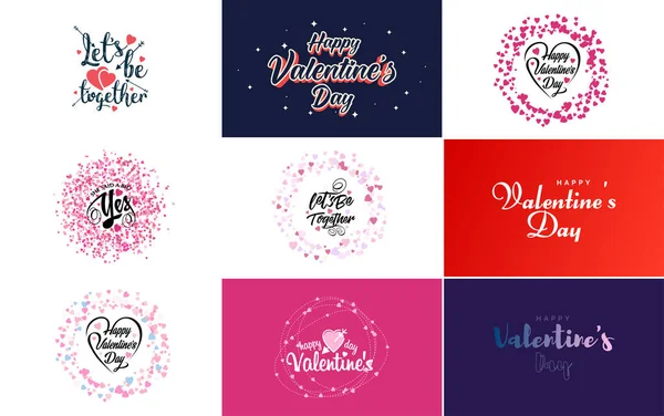 Love Word Art Design Heart Shaped Background Bokeh Effect — Vetor de Stock