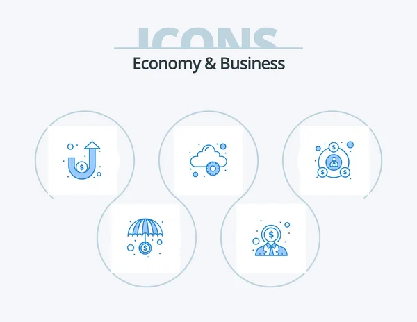 Economy Business Blue Icon Pack Icon Design Finance Service Dollar — Διανυσματικό Αρχείο