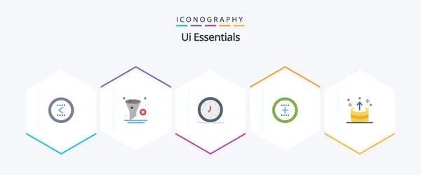 Essentials Flat Icon Pack Including Interface Add Remove Timer Clock — Image vectorielle