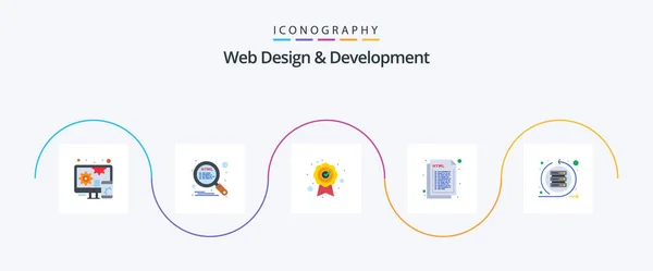 Web Design Development Flat Icon Pack Including Scrum Agile Quality — Stockový vektor