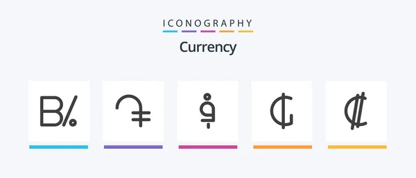 Currency Flat Icon Pack Including Costa Paraguayan Afghani Paraguay Currency — Stockvector