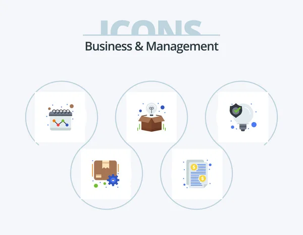 Business Management Flat Icon Pack Icon Design Seo Offer Advertising — Stockvector